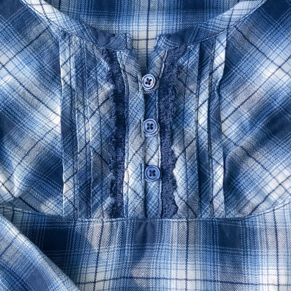 Blue Plaid Tunic Top legging length with pockets - Picture 4 of 11